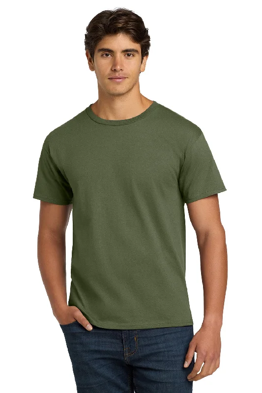 Layered Jackets Hanes Mens ComfortSoft Short Sleeve Crewneck T-Shirt - Fatigue Green