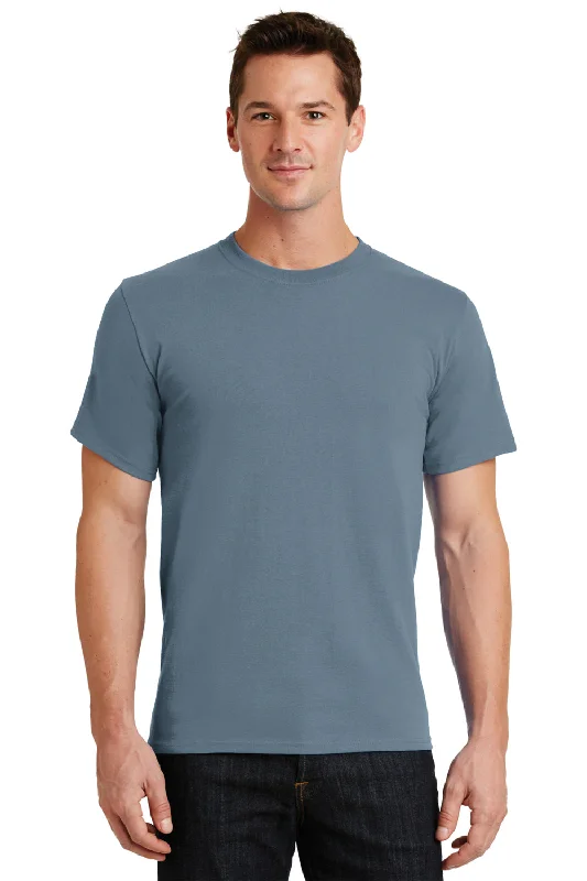 Urban Jackets Port & Company Mens Essential Short Sleeve Crewneck T-Shirt - Stonewashed Blue