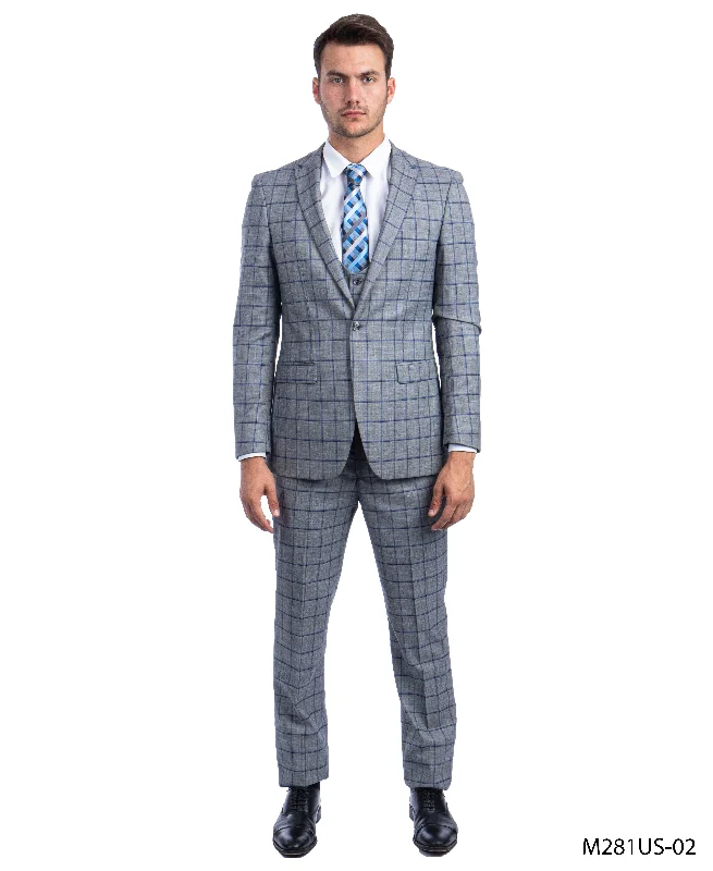 Printed Trousers Gray/Burgundy Suit For Men Formal Suits For All Ocassions