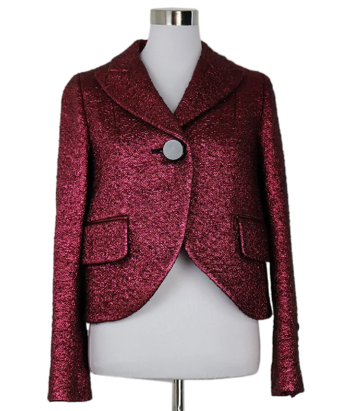 Stylish Hats Marc Jacobs Fuchsia Lurex Blazer sz 4