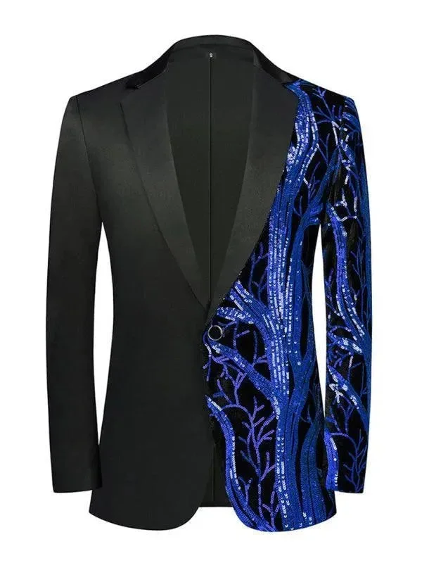 Printed Trousers Men Blazer - The Mystique Tuxedo Blazer