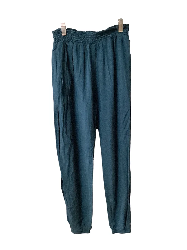 Leather Gloves Pants Joggers By Shore In Blue, Size: S