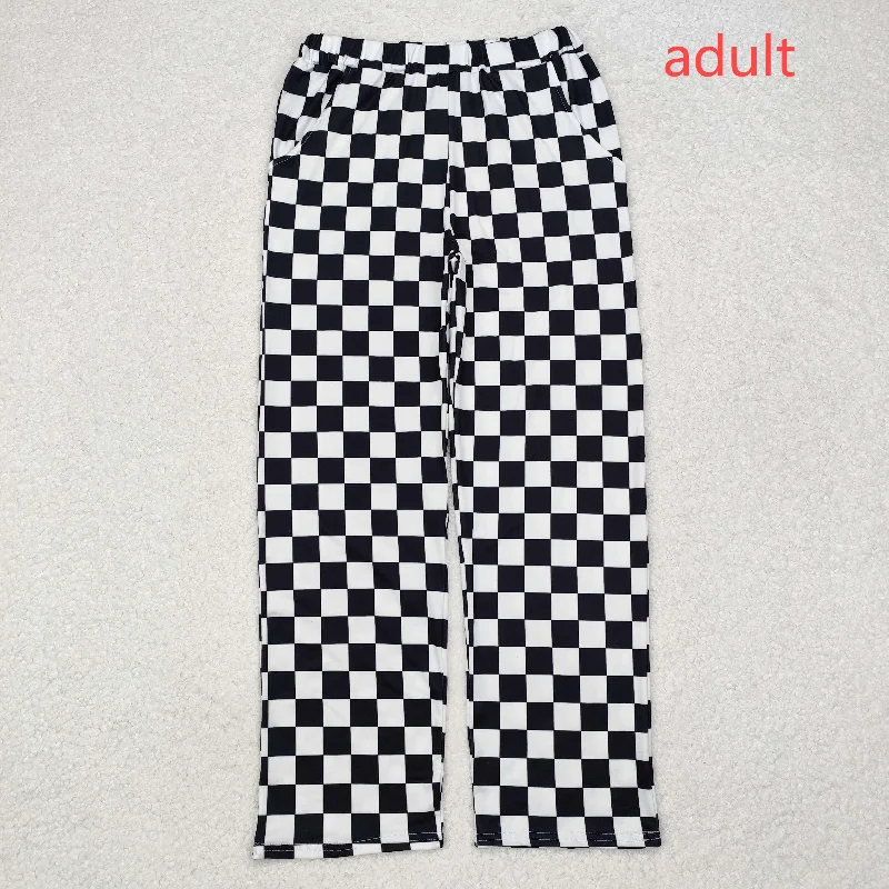 Suede Jackets RTS NO MOQ ETA 5/7days arrived P0647 Adult female black and white plaid trousers