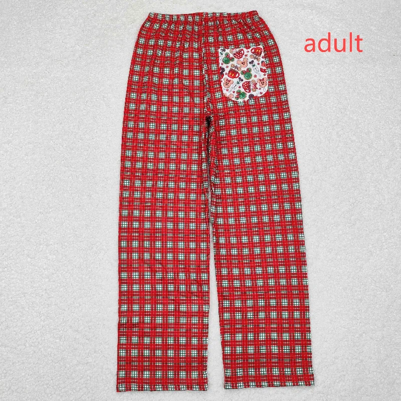 Activewear Gear rts no moq P0569 Adult female Christmas Mickey cup plaid trousers