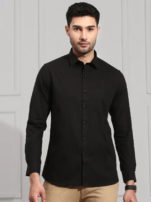 Stylish Blazers Men Cotton Blend Shirt Black T1 GC19