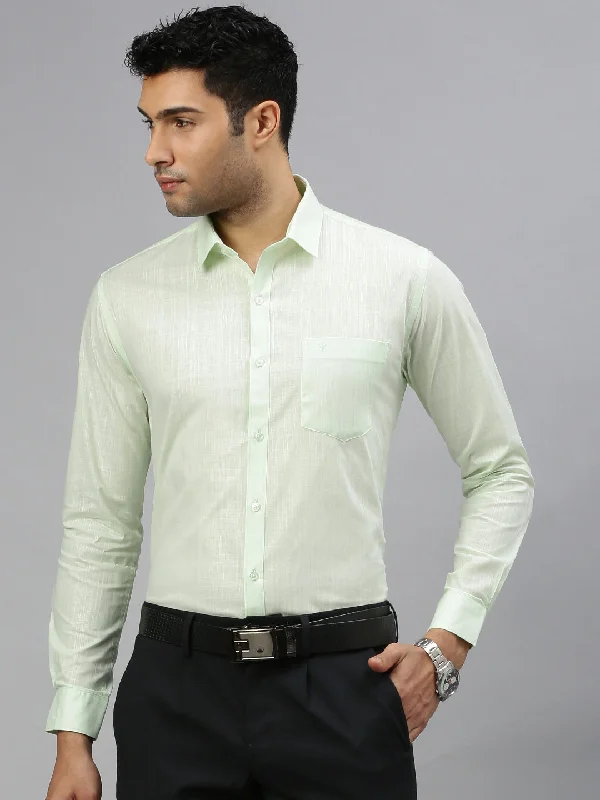 Casual Blazers Men 100% Cotton Shirt Green T37 TM9