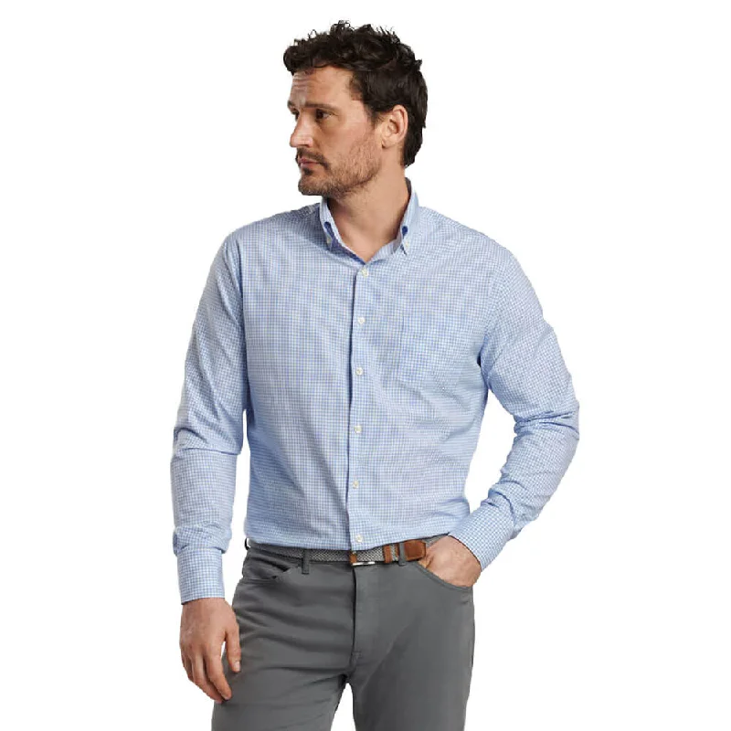 Chunky Sneakers Peter Millar Cranbrook Performance Poplin Sport Shirt - Cottage Blue