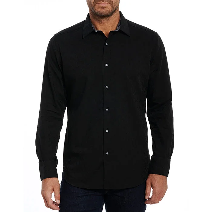 Wool Suits Robert Graham Highland Classic Fit Sport Shirt - Black