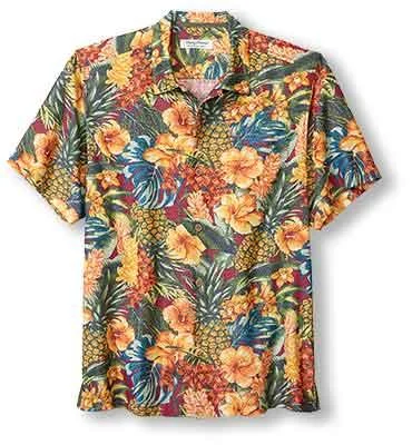 Cargo Pants Tommy Bahama Big & Tall Coconut Point Sunset Canopy Camp Shirt - Dark Sangria