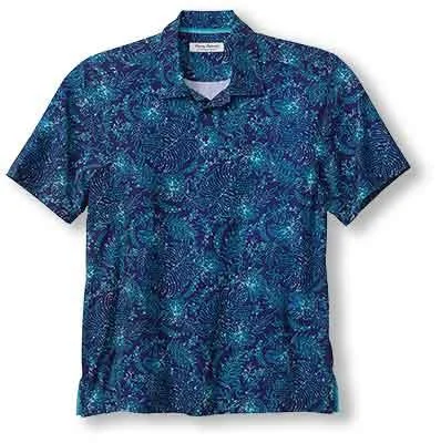 Street Casual Tommy Bahama IslandZone Bahama Coast Azul Burst Camp Shirt - Bering Blue