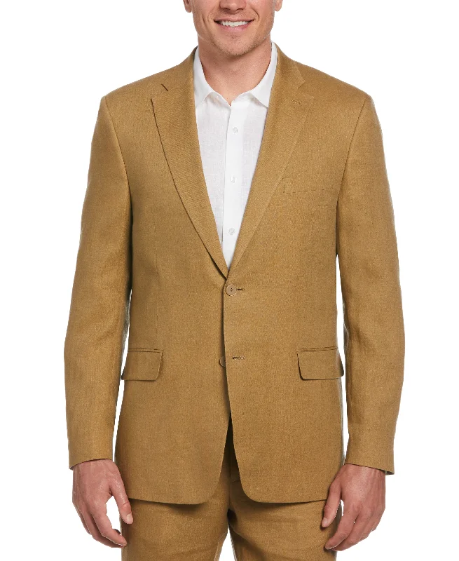 Sporty Jackets 100% Linen Single-Breasted Suit Jacket