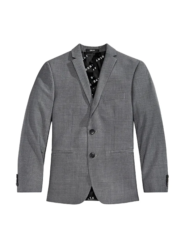 Modern Coats Kids Boy's Textured Blazer,Grey