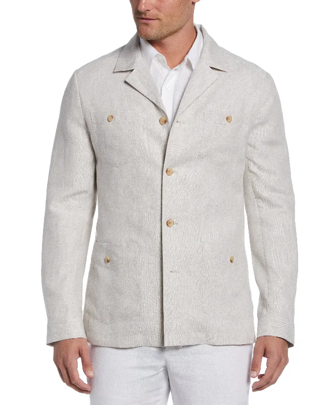 Casual Blazers Delave Linen Guayabera Jacket