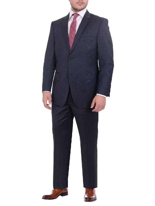 Urban Vests Giorgio Cosani Regular Fit Solid Navy Blue Two Button Wool Suit