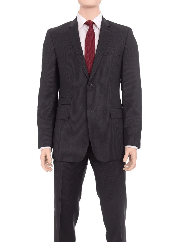 Stylish Polos Hugo Boss Edison/power Classic Fit Black Pinstriped Super 100 Wool Suit